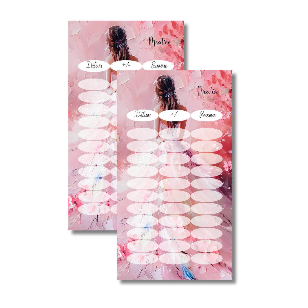 Budget Sheets Me Time gedruckt und laminiert