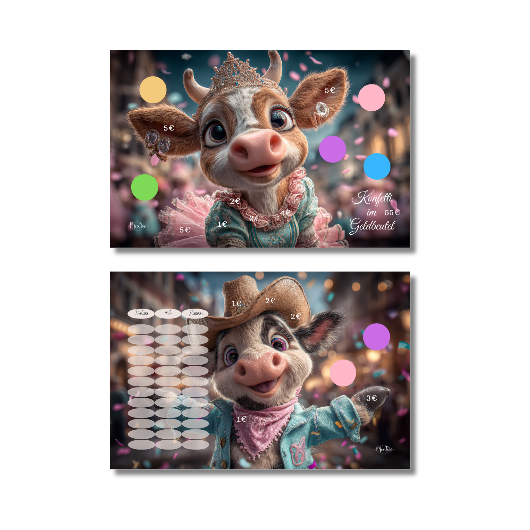 Konfetti im Geldbeutel - Challenge zum abheften