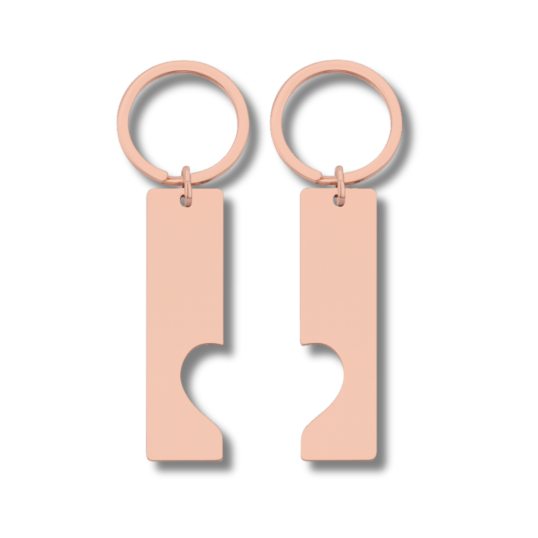 Personalisierbare Partner-Schlüsselanhänger mit Initialen – 2-teilig mit Herzmotiv, verschiedene Farben