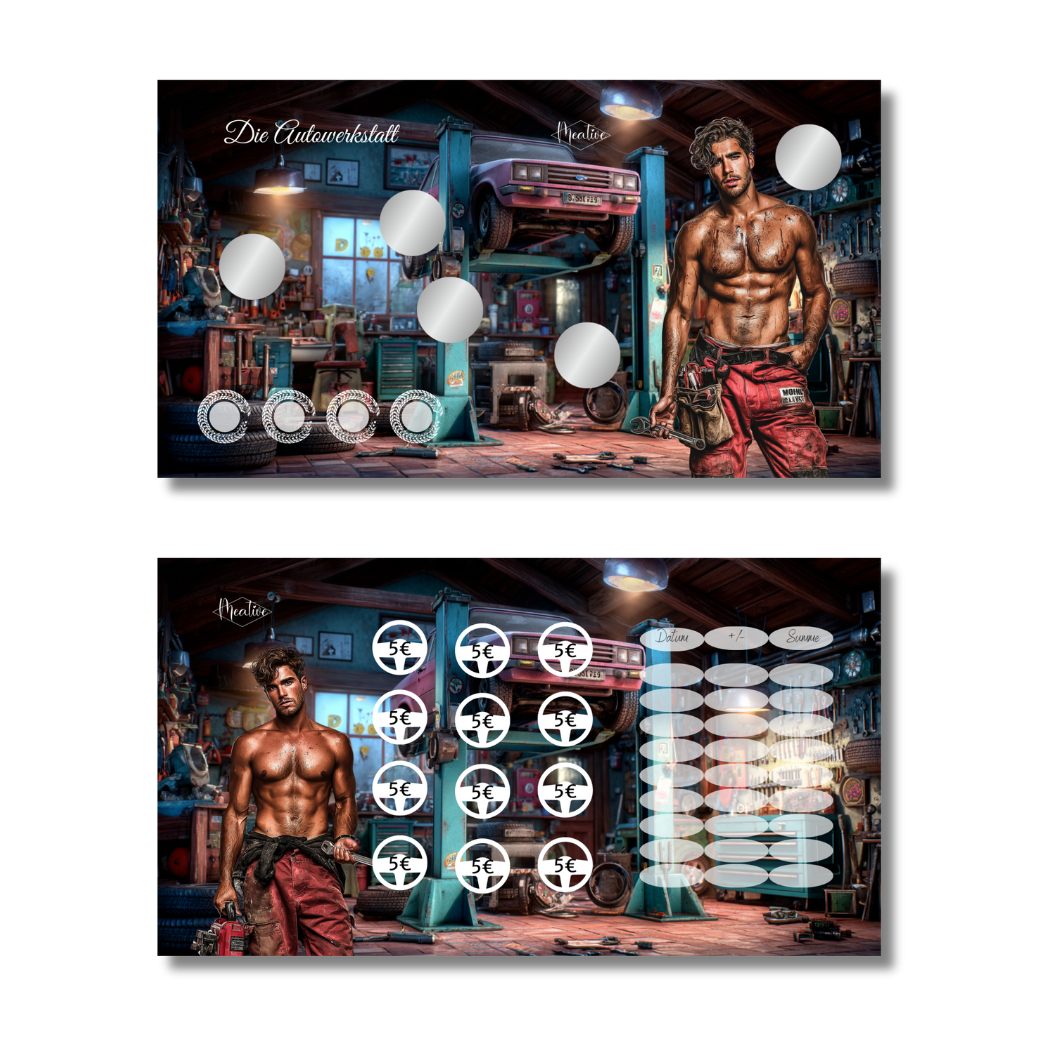 Die Autowerkstatt - Rubbeln, Würfeln und abstreichen