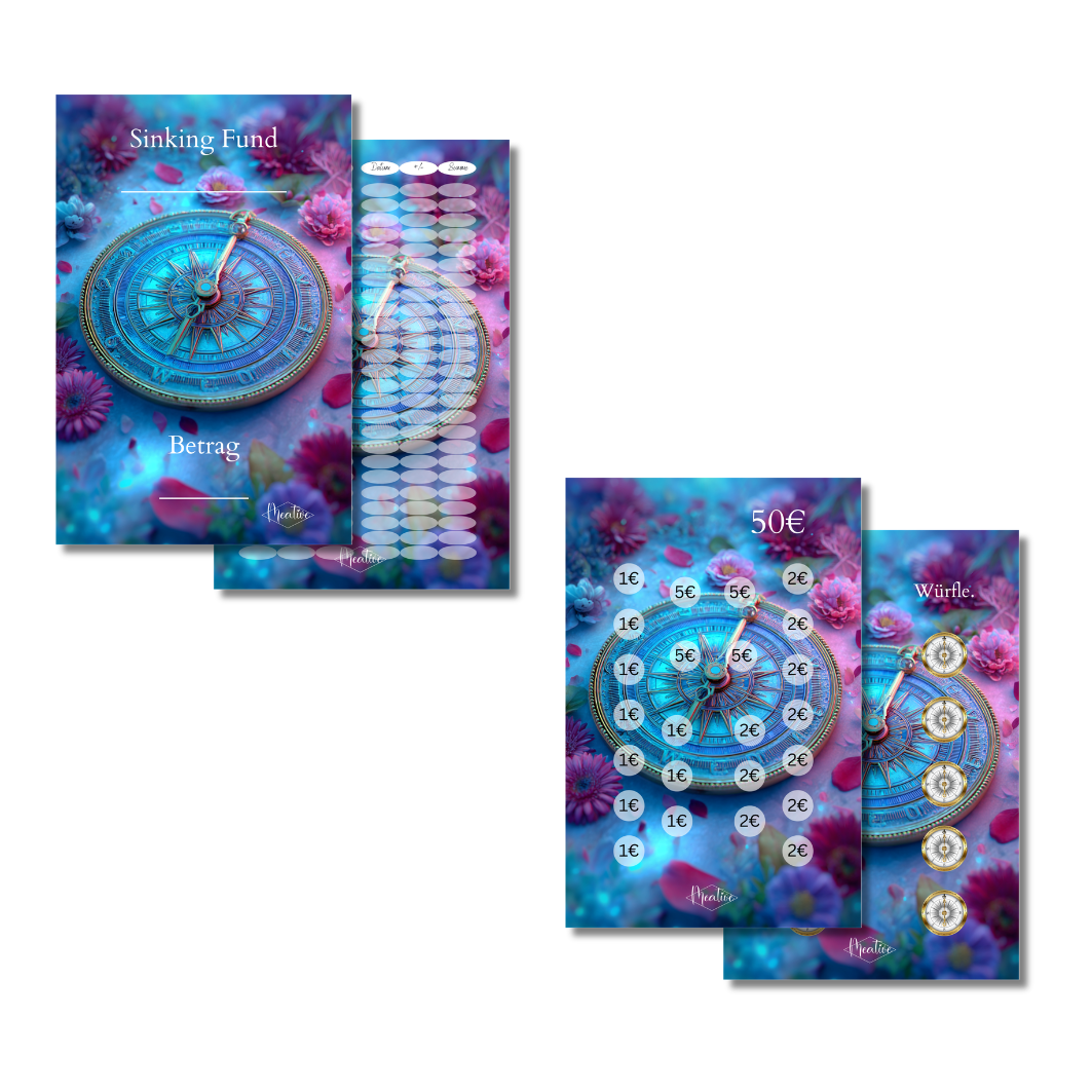 Sinking Funds Challenge Set Kompass – Deckblat/Tracker + Challenge/Bonus