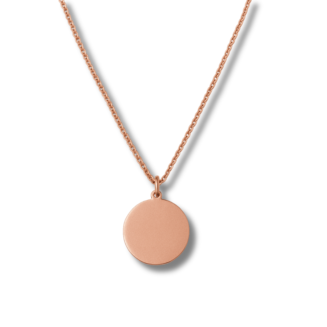 Mit Bild Personalisierte Halskette mit rundem Anhänger – in Gold, Roségold oder Silber