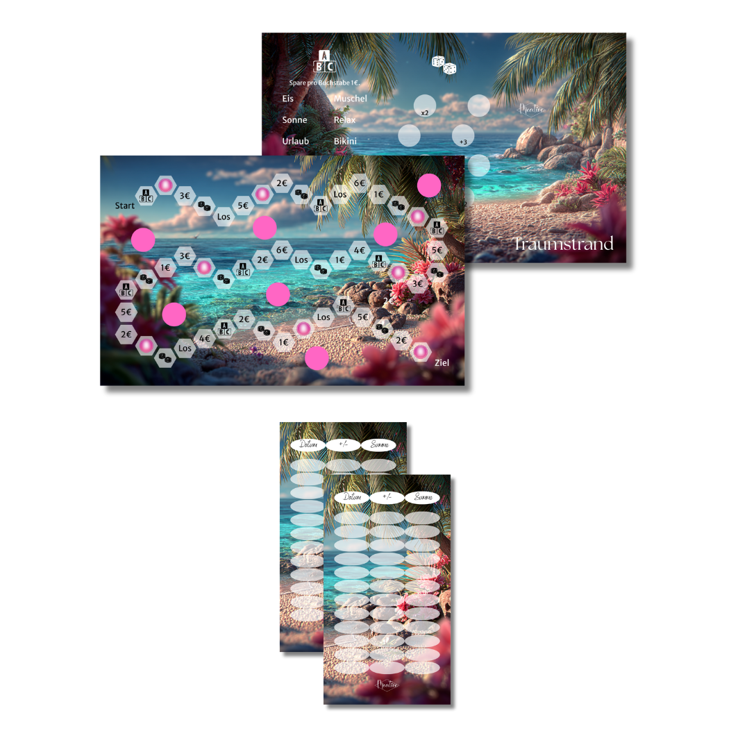 Traumstrand - 6-Seitige Klappkarte