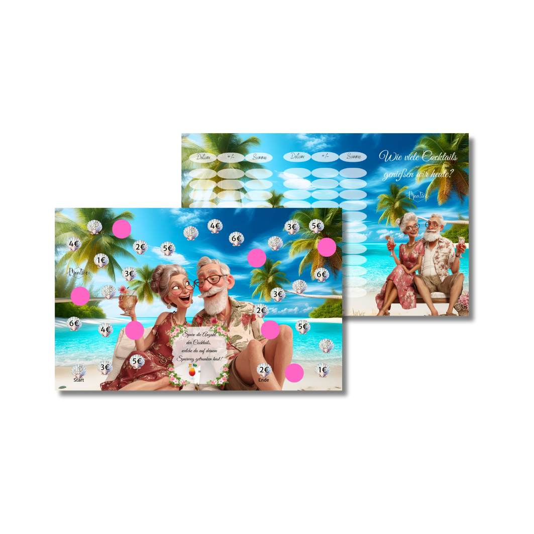 Wie viele Cocktails 6-Seitige Klappkarte