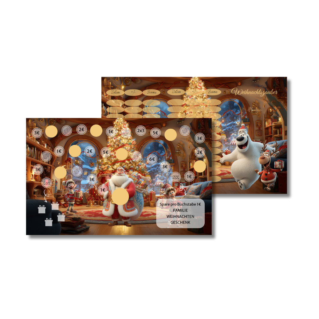 Weihnachtszauber 6-Seitige Klappkarte