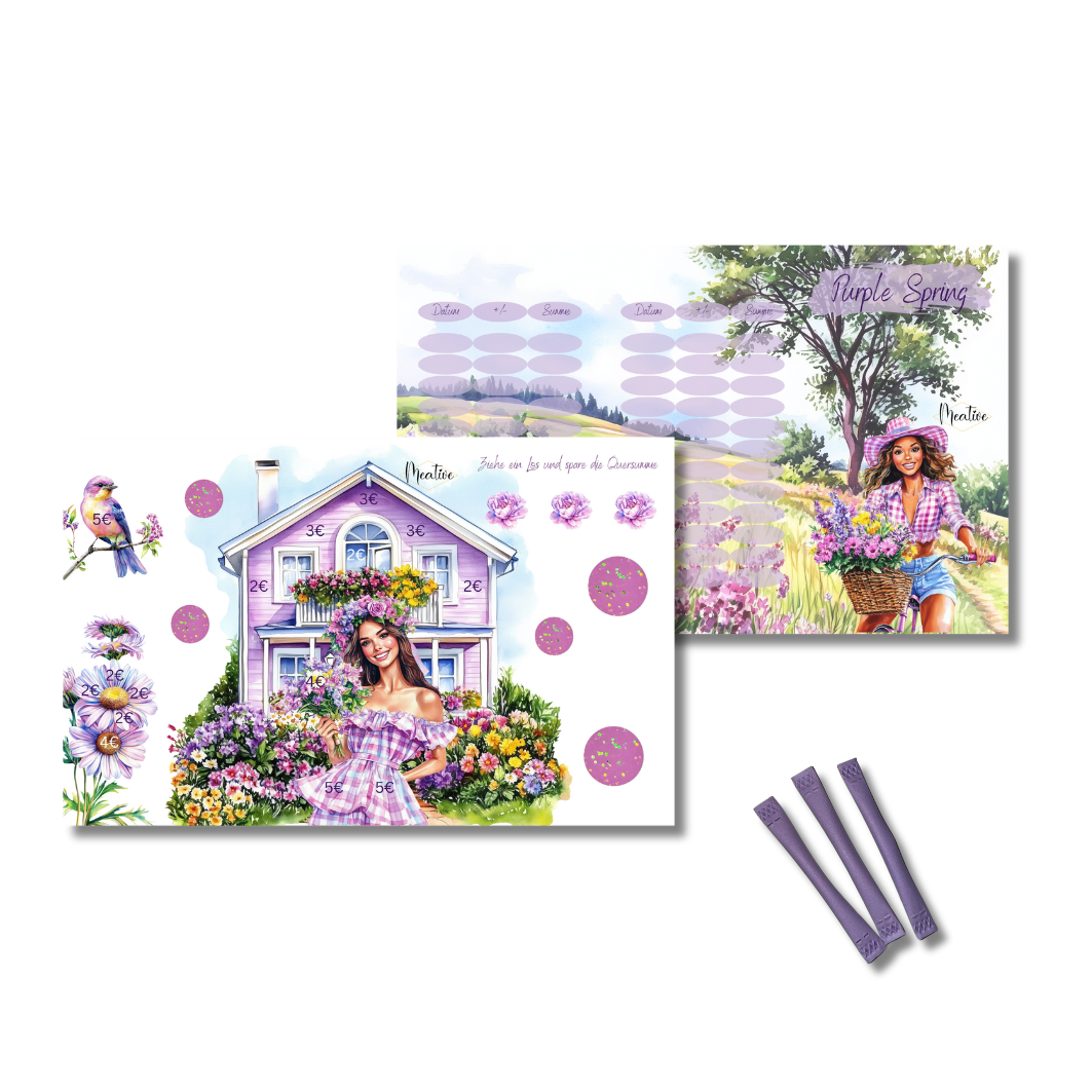 Purple Spring 6-Seitige Klappkarte
