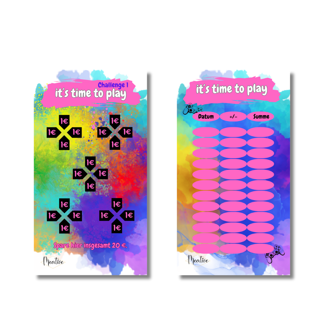 Meative Sparchallenge-Set Kids "it´s time to play" Pink