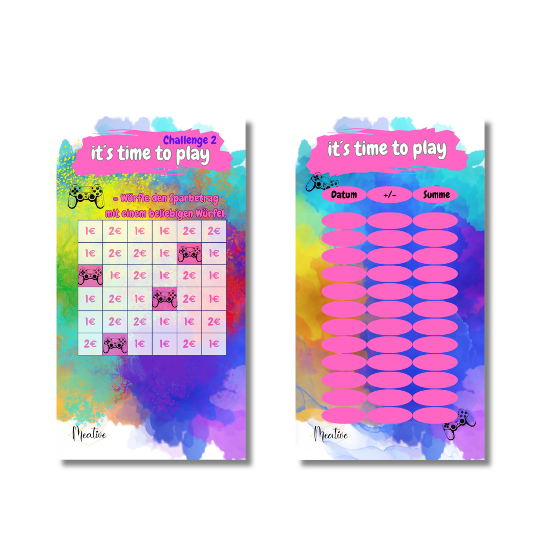 Meative Sparchallenge-Set Kids "it´s time to play" Pink