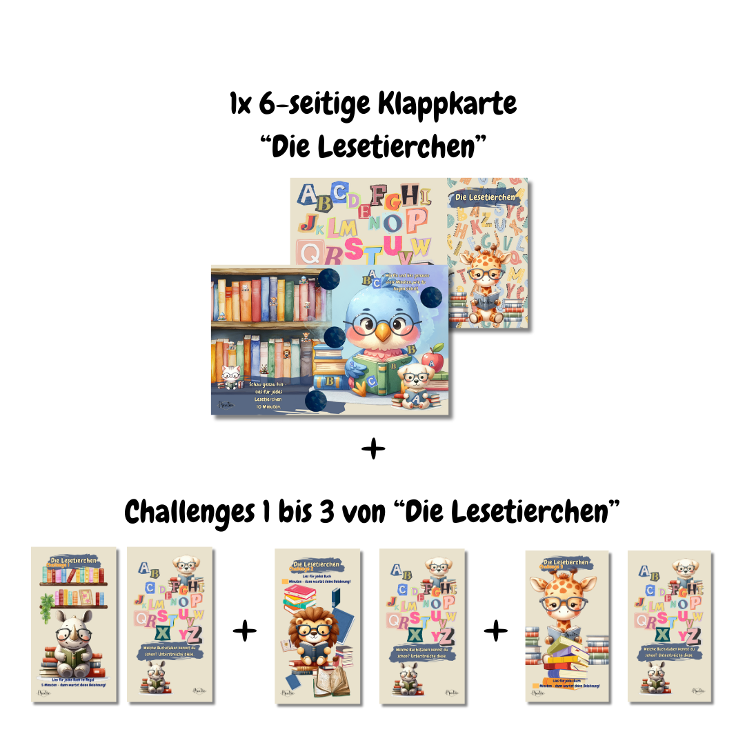 Meative Lesechallenge-Set Kids "Die Lesetierchen"