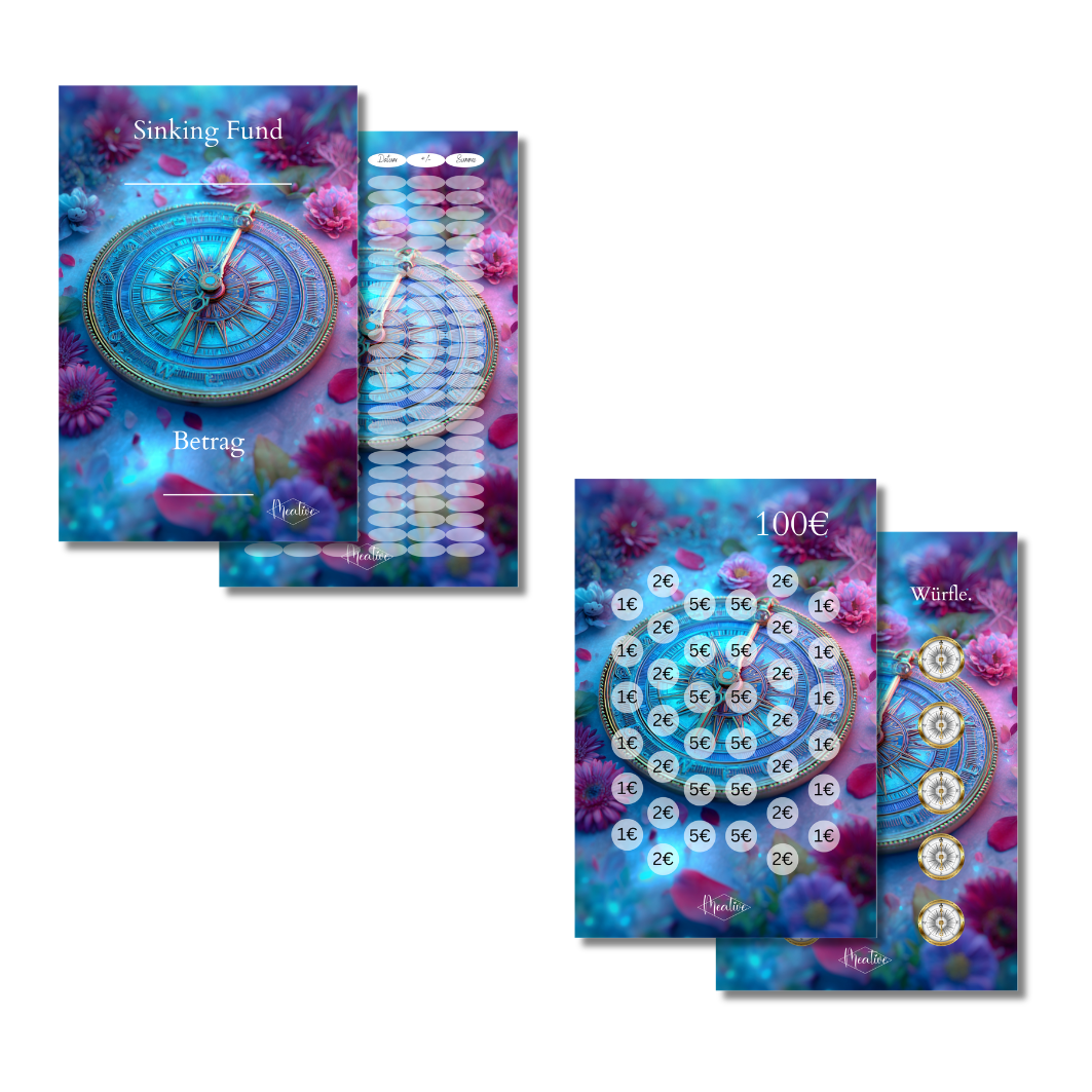 Sinking Funds Challenge Set Kompass – Deckblat/Tracker + Challenge/Bonus