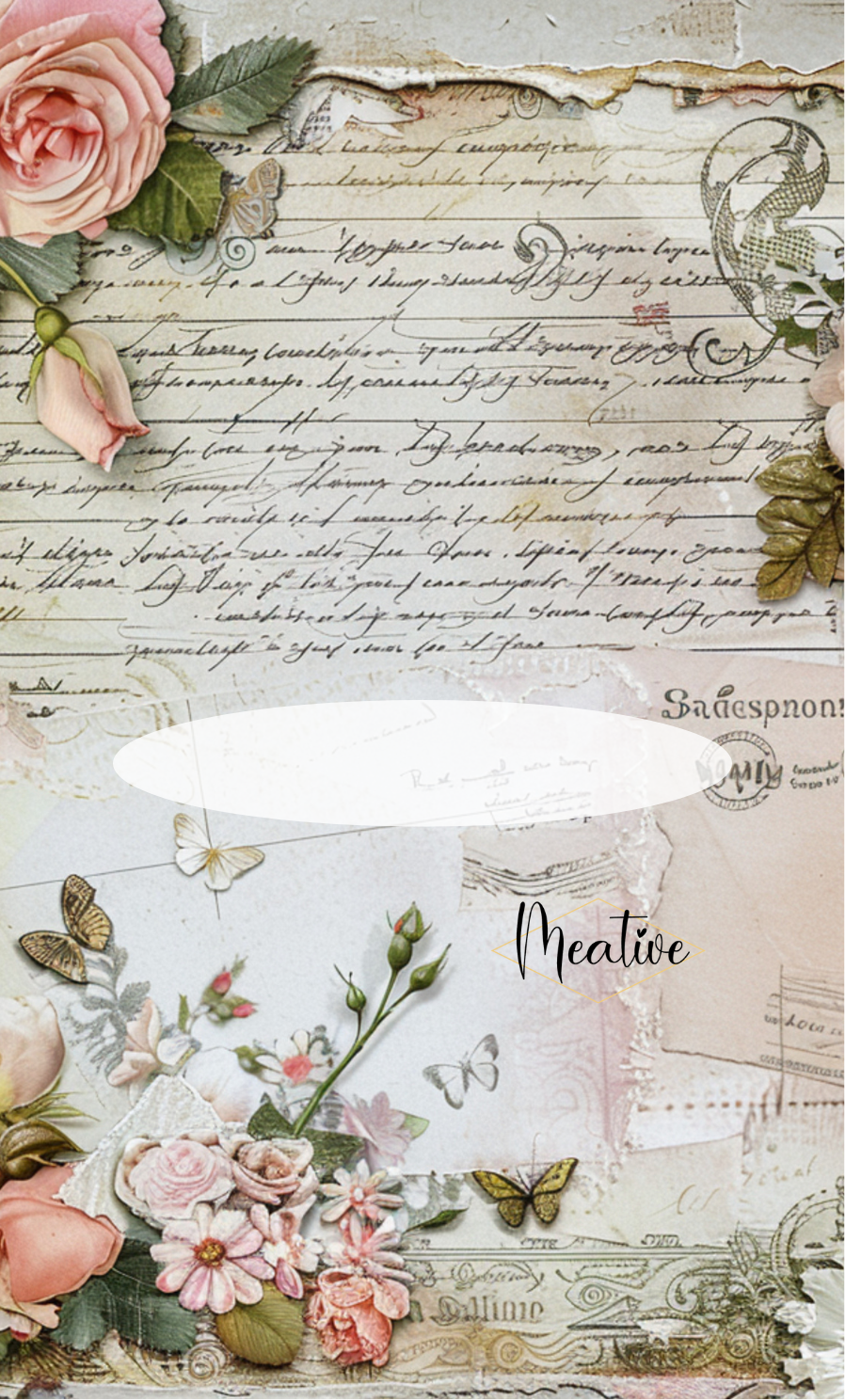 Romantic Roses Dashboard A7 zum selbst beschriften