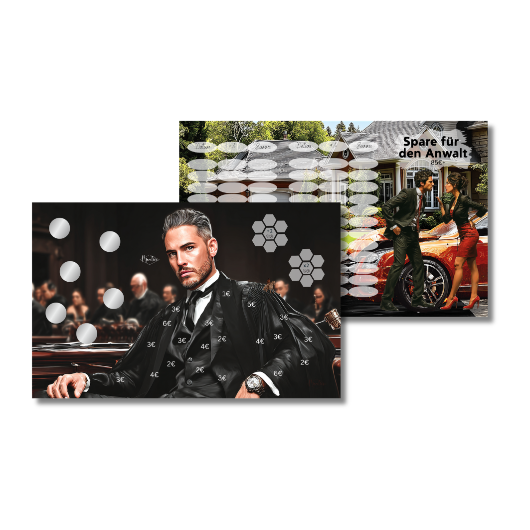 Spare für den Anwalt - 6-Seitige Klappkarte