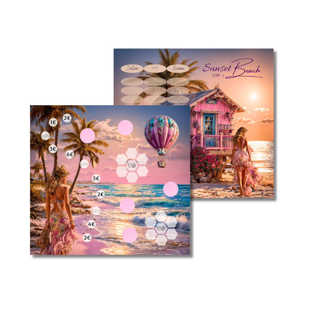 Sunset Beach 4-Seitige Klappkarte
