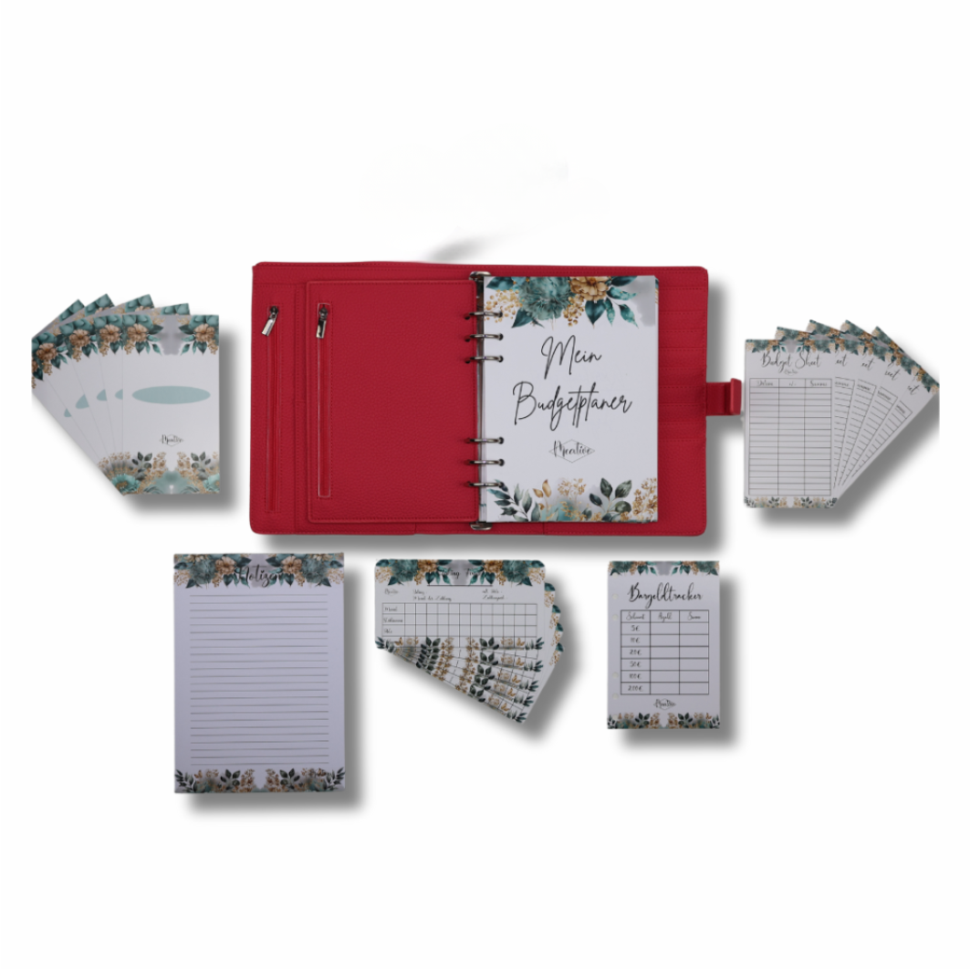 XXL Budgetplaner- Bundle zum abheften mit A5 Binder glatte Struktur
