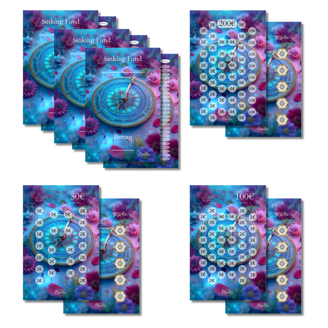 Sinking Funds Challenge Set Kompass – Deckblat/Tracker + Challenge/Bonus