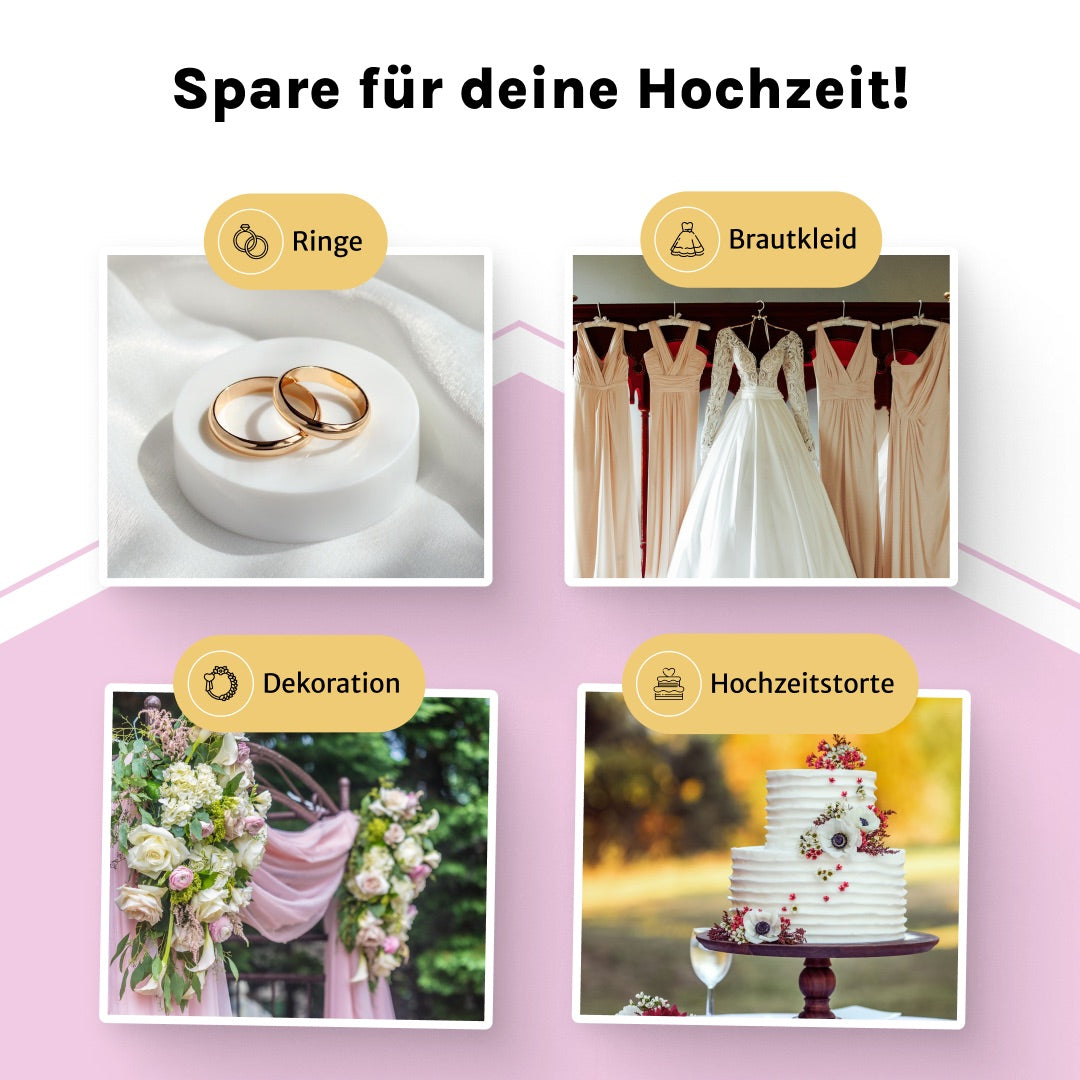 Hochzeit Set 6-Seitige Klappkarte + 4 Challenges