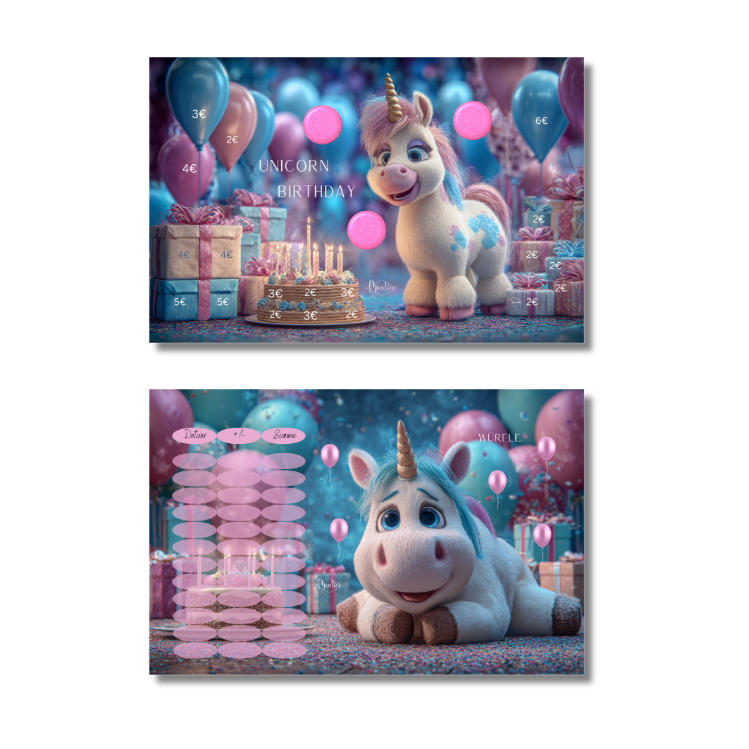 Unicorn Birthday - Challenge zum abheften