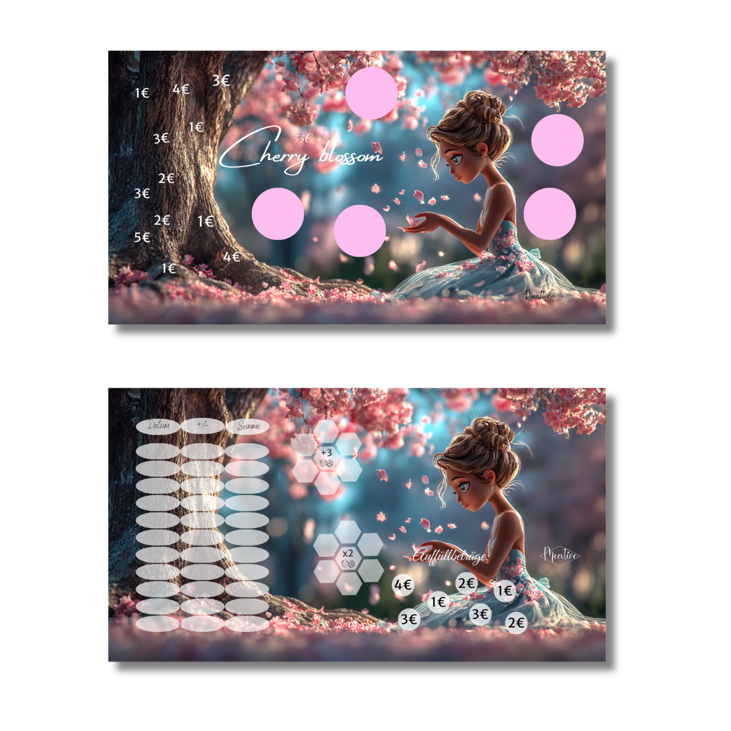 Cherry Blossom - Rubbeln, Würfeln und abstreichen