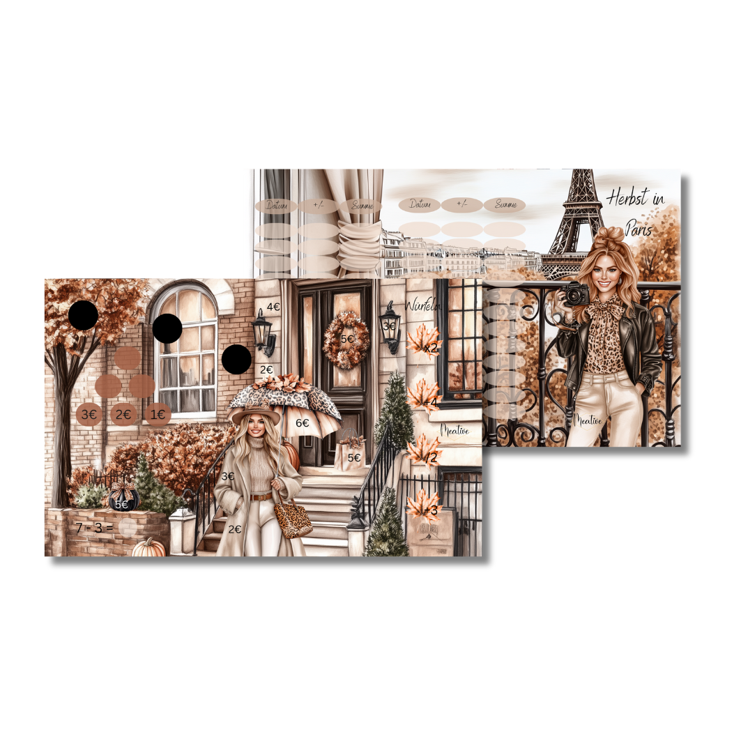 Herbst in Paris 6-Seitige Klappkarte