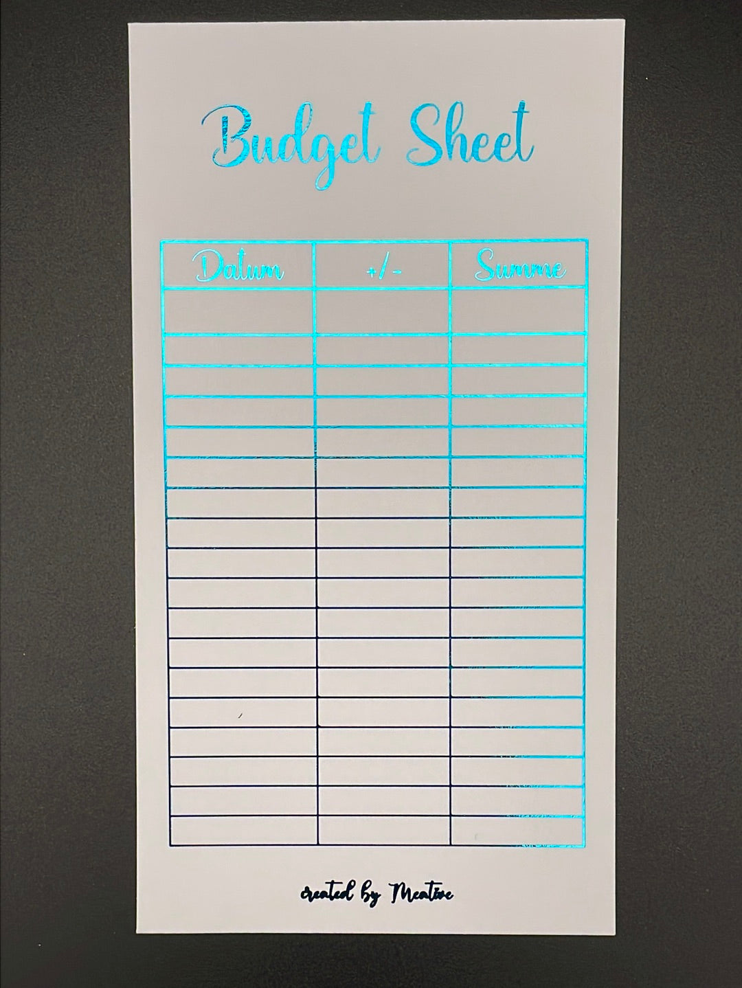 Budget Sheet / Tracker