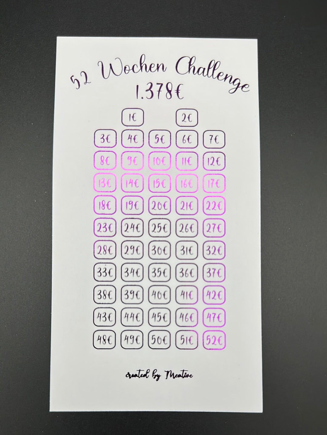 52 Wochen Sparchallenge