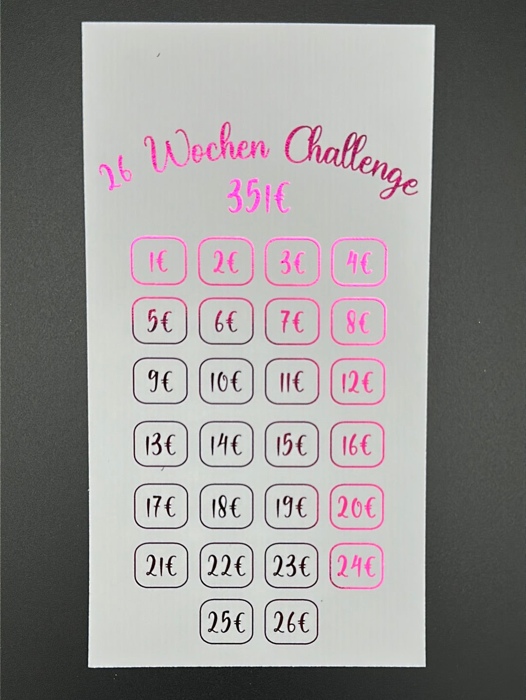 26 Wochen Sparchallenge