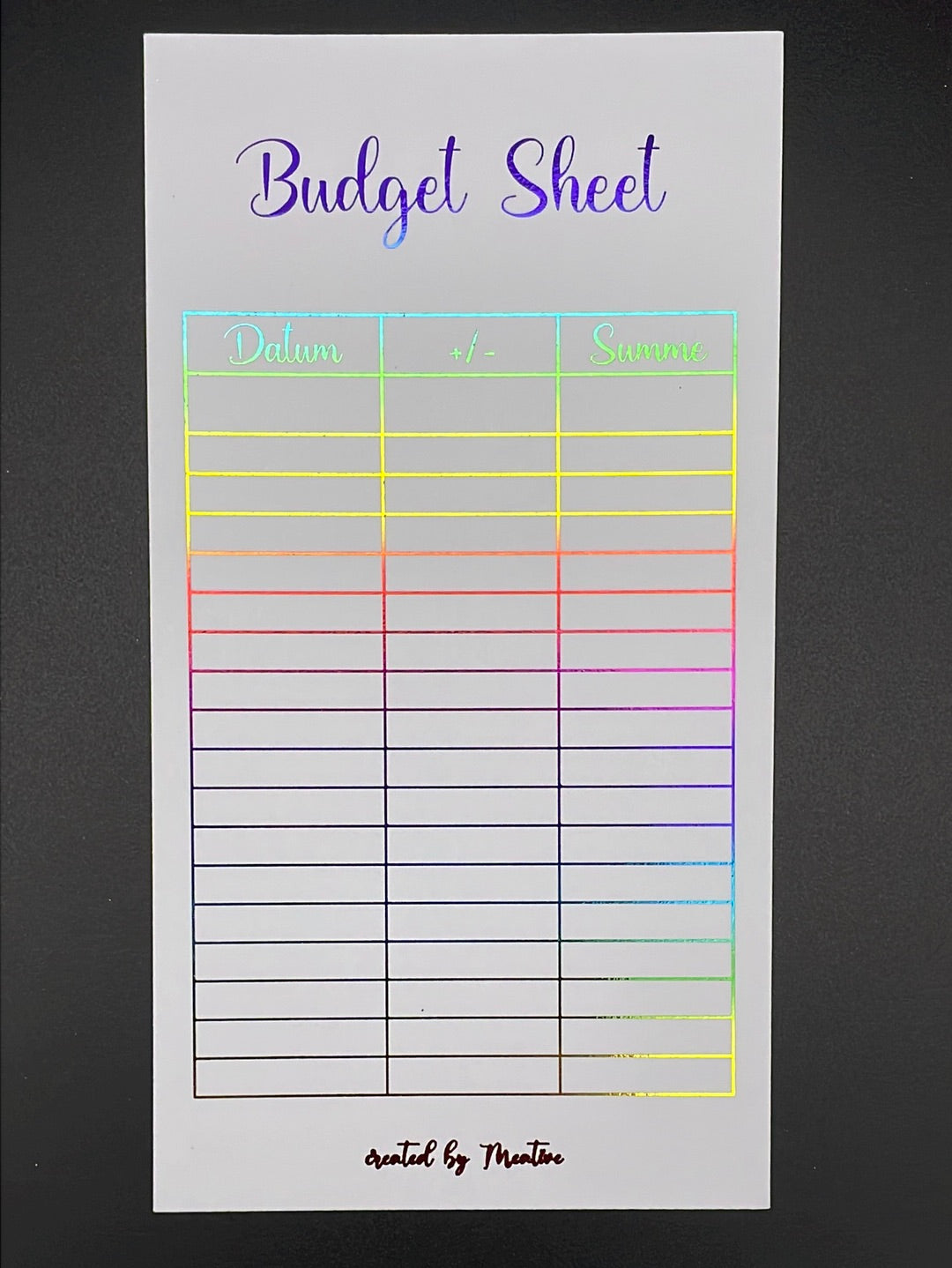 Budget Sheet / Tracker