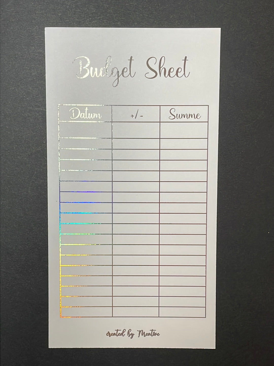 Budget Sheet / Tracker