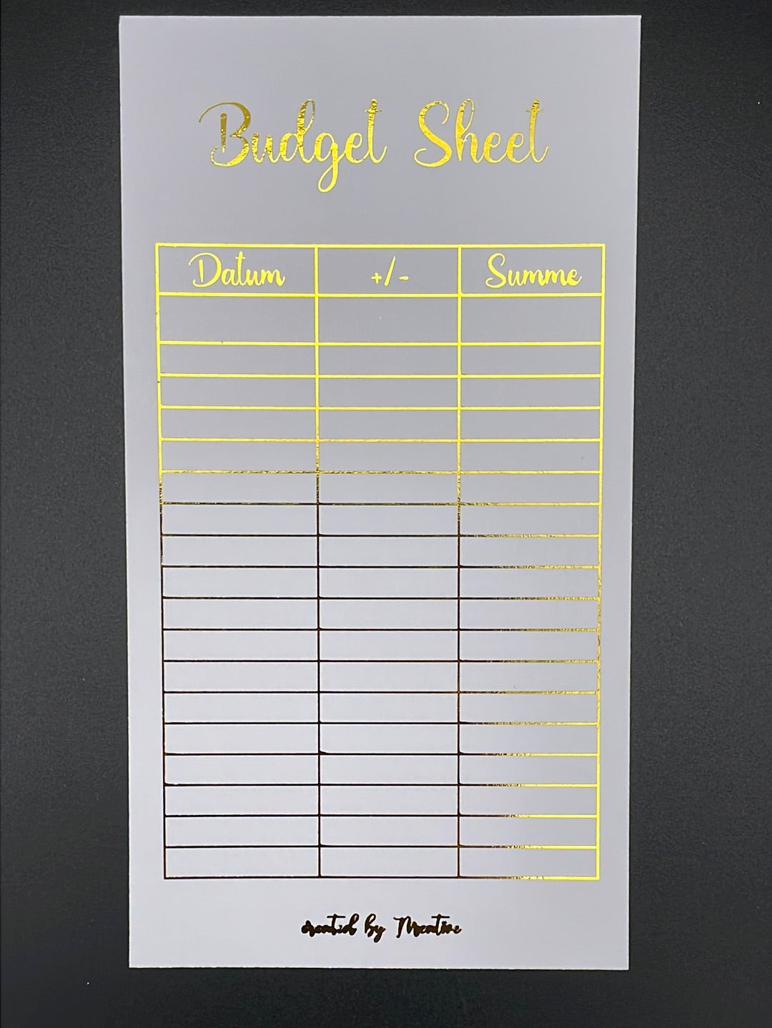 Budget Sheet / Tracker