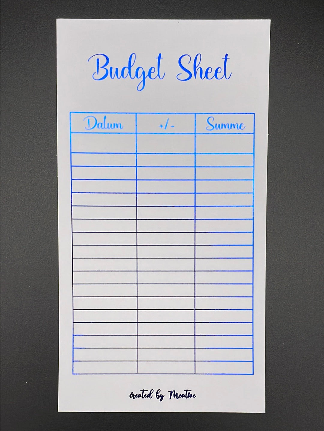 Budget Sheet / Tracker