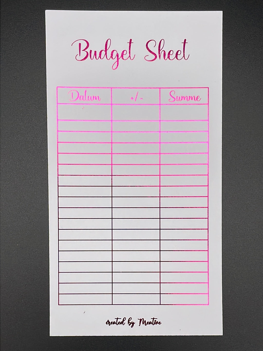 Budget Sheet / Tracker