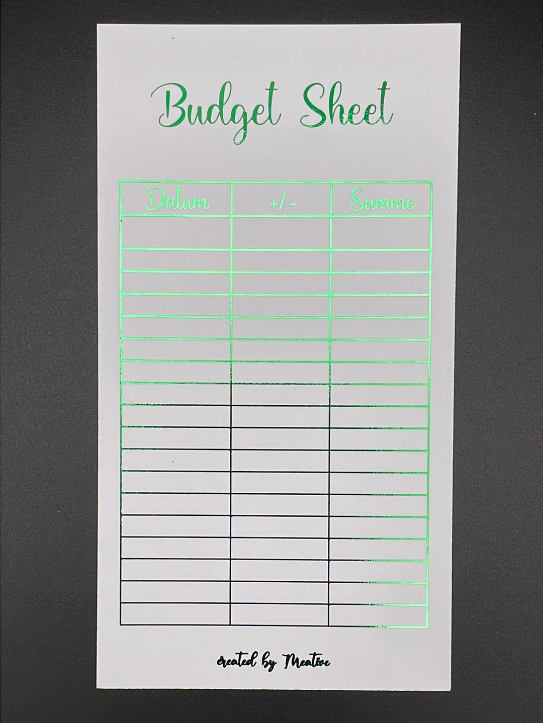 Budget Sheet / Tracker